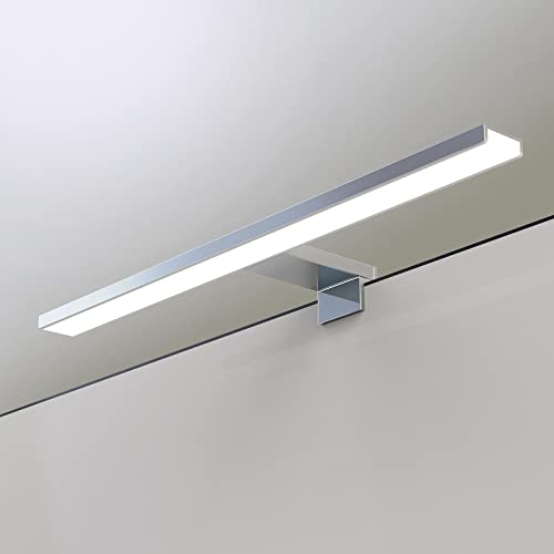 YIQAN 60 cm LED Specchio Luce 3000 K LED Specchio con Illuminazione Morsetto Illuminazione Bagno Lampada IP44 Specchio Illuminazione Netural [Classe energetica E] [Classe energetica E]