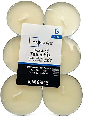 OnlineStreet Tealight Candles - Unscented Maxi Tealights/Oversized Tealights with Upto 10 Hours Burning Time | Home Decor, Long Lasting Wax Candles (Ivory Oversized Tealights (Pack of 1))