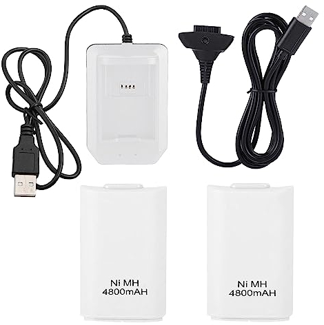 xbox 360 battery pack controller systems accessories batteries chargers fully charged hold charge charging light cable charger led controllers indication rechargeable replacement handle