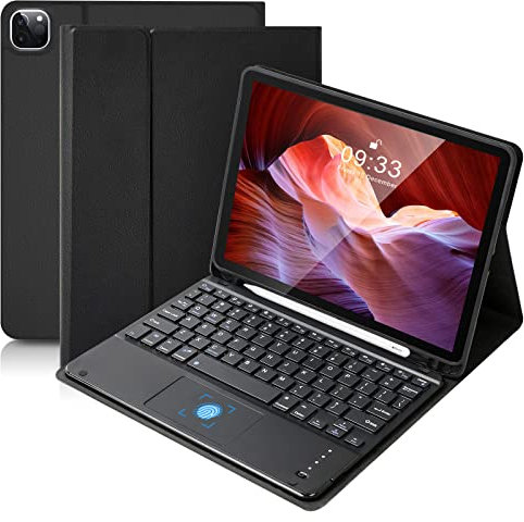Funda de teclado con panel táctil para iPad Air (M3 2025/M2 2024, 4ª/5ª gen) y iPad Pro 11 pulgadas (1ª/2ª/3ª/4ª gen), funda desmontable