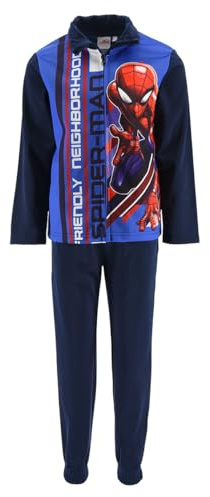Marvel Boys Spiderman Tracksuit 2 Piece Set Boys Blue Sports Suit Sweatshirt and Trousers Gift for Boys, blue, 3 Years
