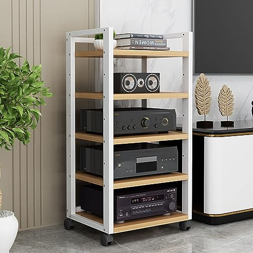 YCOVSFP 5-stufiger, Abnehmbarer AV-Medienständer, Eckrahmen, Eckrahmen Aus Holz, Komponentenschrank, Stereo-Audio-Rack-Tower, Perfekt for DVD-Player, Spielekonsolen (Size : 60x40x100cm)