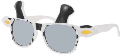 BESTYASH Lustige Kuh-Sonnenbrille Für Party Und Fotorequisiten Schwarz-Weiß Kuh Muster Leichtes Pc-Material Perfekt Als Kostümzubehör Und Geburtstagsdeko