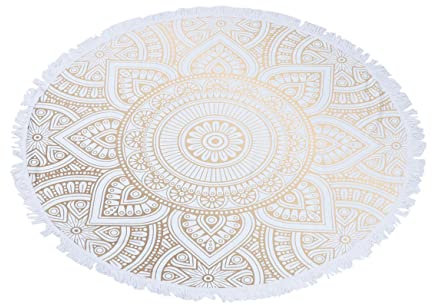 Ciieeo Mandala Yogamatte Rund Mikrofaser Extra Weit Als Tischdecke Und Picknickdecke Nutzbar Für Pool Und Outdoor Fitness