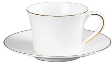 Espressotassen Kaffeetasse und Untertasse mit großem Fassungsvermögen, Goldrand, kreatives Design, Nachmittagsteetassen, leichtes Luxus-Trinkgeschirr Espresso Tassen(Color:Style D)