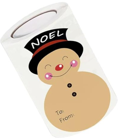 FOYTOKI 1rolle Roll of Weihnachtsaufkleber Mit Schneemann- Aus Kraftpapier Zur Dekorativen Geschenkverpackung Und Festtagsdekoration