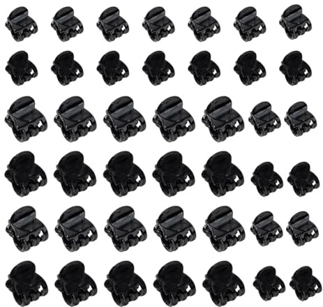 DLPRK 40 Stück Mini Haarspangen Haarklauenclip Kunststoff Haarklaue Rutschfestem Griff Jaw Clips für Mädchen und Frauen (Schwarz)
