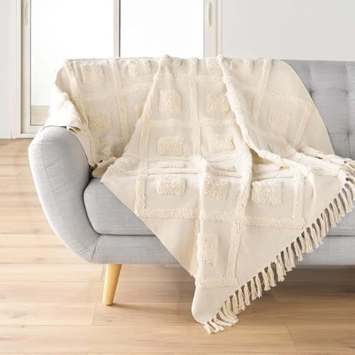 Douceur d'Intérieur, Tagesdecke mit Fransen (125 x 150 cm), Inka, Baumwolle & Polyester, getuftet