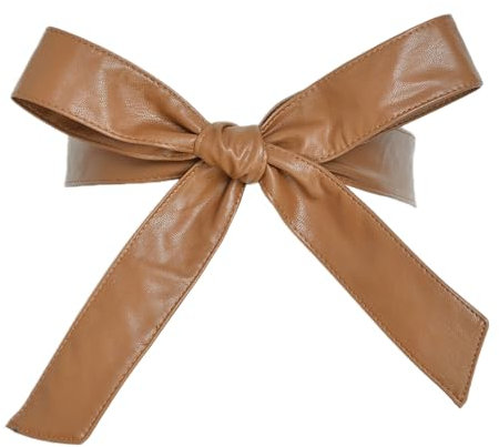 Whakano PU Leder Taillengürtel Damen,Länge Taille Band 180cm,Gürtel zum Schnüren,Bandgürtel Schärpe Kleid Gürtel,Hüftgürtel PU Leder Bindegürtel,Breit Gürtel für Hochzeit Abschlussball,Braun