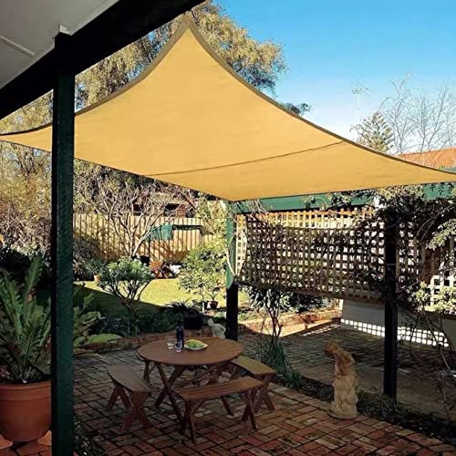 Telo parasole beige per esterni, per giardino, 6 x 10 m, telone a rete per serra, piante, pergola, cortile, patio, parasole