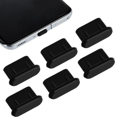 HJZHII 6 stycken USB C dammskydd pluggar, silikonskydd USB C skyddskåpa USB C dammskydd laddningsuttag skydd dammskydd USB C typ C port USB C skyddskåpa kompatibel med bärbara smartphones