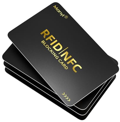 RFID Blocking Card for Wallets, Contactless NFC Credit Card ID Protection Safe Bank Cards Passport Entire Wallet Purse Shield Protector Blocker Guard Pack of 4