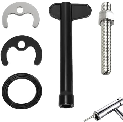 5 Pcs Monobloc Tap Fixing Kit, Basin Mixer Tap Faucet Fixing Fitting Kit for Bathroom, Kitchen Sink, Includes Rubber and Stainless Steel Washers, Plastic Hex Wrench, Bolt, and Tap Washer Repair Kit
