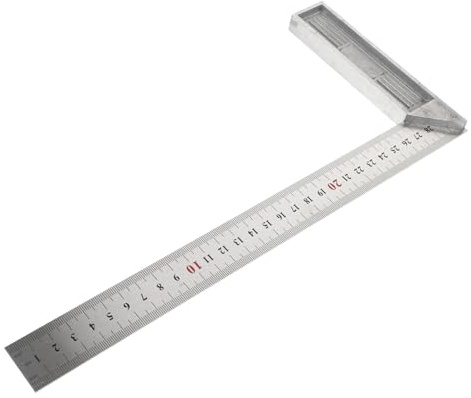 NUOBESTY Zimmermannswinkel Winkelmesser Messlineal Für Holzbearbeitung Baulineal Maschinenlineal Anreißlineal Für Schreinerarbeiten Rechtwinkliger Lineal Lineal Metalllineal Kleiner Edelsta