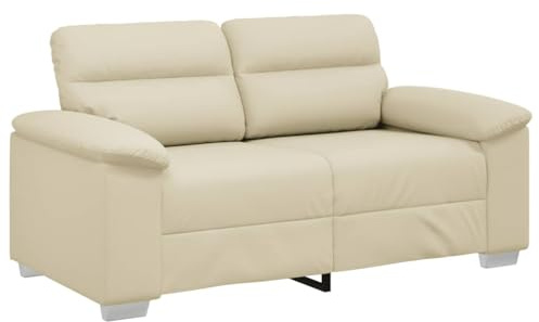 vidaXL 2-Sitzer-Sofa Creme 160x81x84 cm Kunstleder