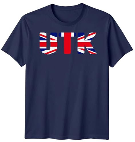 D&T Union Jack T-Shirt for Men & Women, UTK Unite The Kingdom British UK Flag Graphic Tee, Great Britain Patriotic Souvenir Shirt M Navy