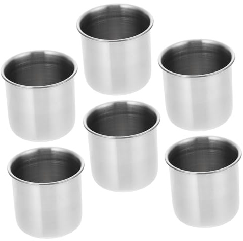 OFFSCH 6 Piezas Taza medicinal de acero inoxidable vaso medidor de medidas tazas vaso medidor sin herramienta de medidas acero inoxidable 304 Plata