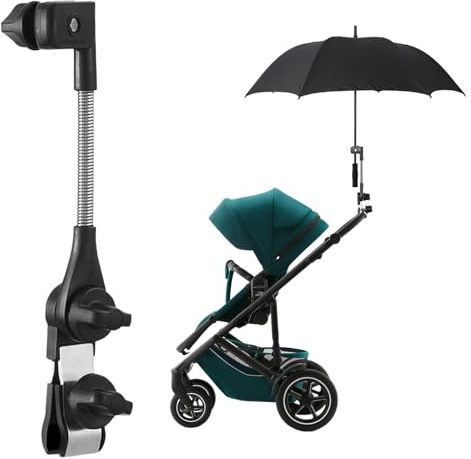 Soporte para Paraguas para Cochecito Accesorio para Paraguas para Cochecito de Bebé, Abrazadera Universal Ajustable de 360 Grados para Carrito de Golf Fácil Instalación en Tubos de 10-30 mm