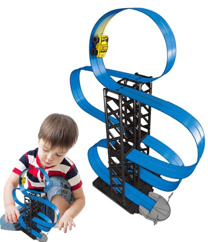 Slotcar Rennstrecken Spielset - Magnetisches Pädagogisches Fahrzeugspiel,Magnet Rennbahn,Für Kinder Und, Geburtstag, Schulbelohnungen, Party, Weihnachten, Tütenfüller Und