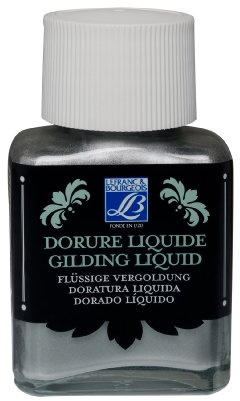 Lefranc Bourgeois 350411 flüssige Vergoldung für Dekoration, schillernde Metallfarben mit hoher Deckkraft, wasserfest & wetterbeständig, 75ml Flasche - Silber