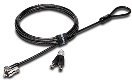 Kensington Cable Lock for HP Laptops, Lenovo, Asus, Acer & Other Devices - NEW Smaller & Stronger Pivoting Lock head (K65035AM), Silver