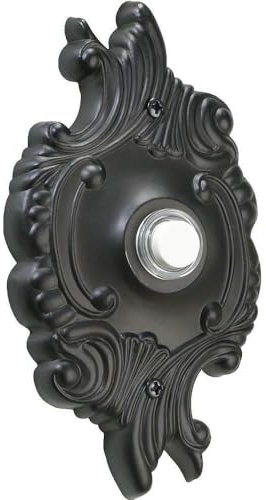 Quorum 7-309-95 Traditional Door Chime Button from Door Chimes Old World Collection in Bronze/Dark Finish,