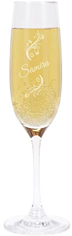 Herz & Heim® Leonardo Sektglas personalisiert mit Gravur - Geschenke für Frauen mit Namensgravur - Personalisierte Geschenke als Geburtstagsgeschenk für Frauen & Geschenk Freundin