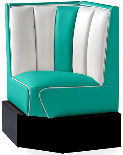 Bel Air Bank Dinerbank Eckbank Sitzbank Einrichtung Gastronomie Dinermöbel Lounge (Türkis/White)