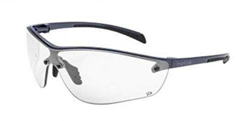 Bollé Safety 40237, Silium+ Safety Glasses PLATINUM®, Dark Gunmetal Frame, Clear Lenses
