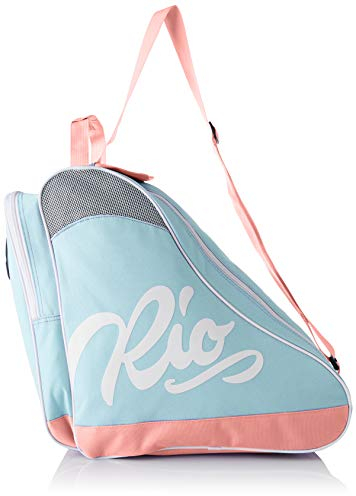 Rio Roller Roller Script Skate Bag, Unisex-Erwachsene Stofftasche, Mehrfarbig (Teal/Coral), 24x15x45 cm (W x H L)