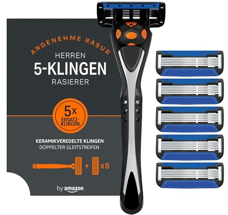 by Amazon Male 5 blade men's razor with 5 Count refill
