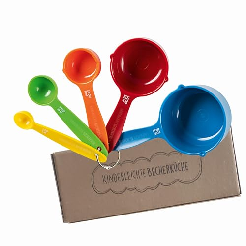 Becherküche Messbecher-Set mit 5 Messbechern in verschiedenen Größen und Farben | Passend zu allen Büchern der Kinderleichten Becherküche