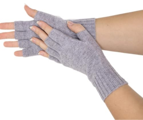 Prettystern Damen Herren Kaschmir-Wolle Halbfinger kurzfinger-handschuhe Handschuhe Handstulpen