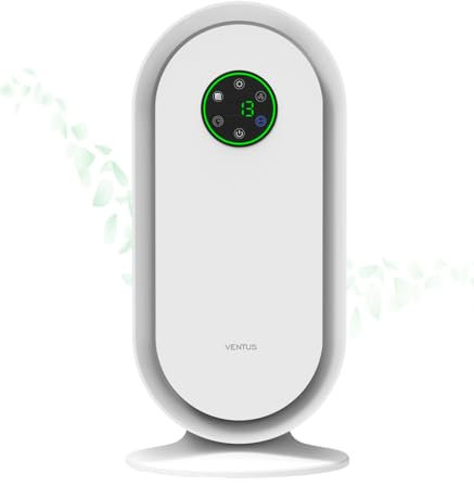 Fácula - Purificador de aire UVC Ventus | Luz UV+HEPA13+Carbón Activo+Photocatalyst+Antibacterial | Temporizador (1-8h)