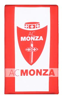 AC Monza Cuscino a Libro da Stadio Nuovo, sfondo Rosso con striscia Bianca, Unisex-Adulto, Logo Rosso/Bianco, Taglia Unica