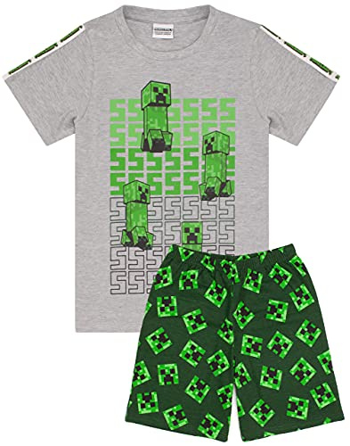 Minecraft Pyjamas Boys 4 Options de Design Enfants Top Shorts Gamer PJS 10-11 Ans