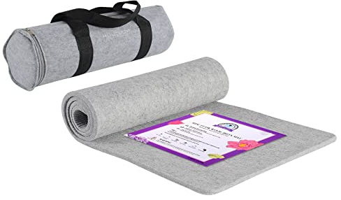 Rdutuok 137 x 38 cm Wollpressmatte zum Quilten, Bügelkissen, 100% Wolle aus Neuseeland, leicht zu drücken, Wollfilz, Bügelbrett zum Speichern von Wärme, ideal für Quilten und Nähprojekte | Extra großes 1,3 cm dickes Bügelkissen mit Tragetasche zum Quilten, Nähen, Sticken und große Quilt-Projekte