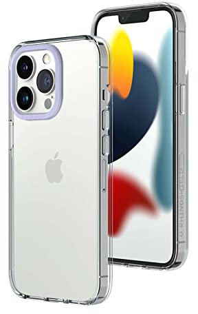 RhinoShield Crystal Clear Case kompatibel mit [iPhone 13 Pro Max] | Fortschrittliche Vergilbungsresistenz, Hohe Transparenz, Personalisierbare und Transparente Schutzhülle - Lavender Kamera-Ring