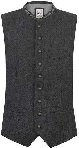Stockerpoint Herren Trachtenweste Devito | Größen 44-60 | Traditionelle & hochwertige Weste mit verstellbarem Riegel I Perfekt für Trachten & Festlichkeiten