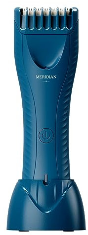 Meridian Körperhaartrimmer für Frauen & Männer | Intimrasierer Mann, Body Trimmer, Elektrischer Rasierer für Intimbereich, Achseln, Brust, Schamhaar, Rücken | 90 Min Akku, Wasserdicht | Blau
