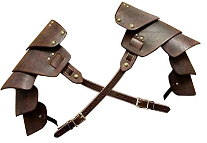 Harilla Mittelalterlicher Schulterpanzer aus PU- Gothic Steampunk Schulterpanzer für Dekore, Dunkler Kaffee