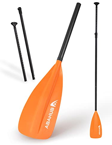 Abahub Pagaie Paddle / 2 en 1 Sup Kayak Pagaie Paddle Aluminium Pagaie Paddle Rame Réglable Léger pour Paddleboard, Télescopique 173-213cm avec Revêtement PU Plastique Nylon Lame Noir/Bleu/Vert/Orange