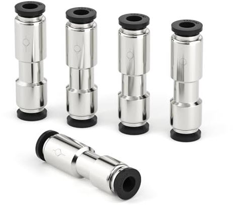 Tailonz Rückschlagventil, 0,6 cm Außendurchmesser, vernickeltes Kupfer, 5 | Für Luftleitungen und PU/PA/PE-Rohre in pneumatischen Systemen, ideal für industrielle Automatisierung und