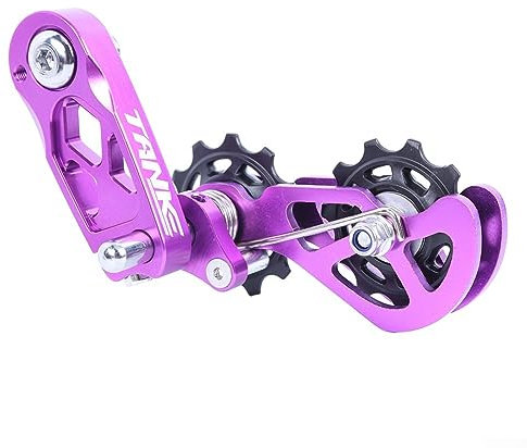 Bike Chain Tensioner, Chain Guide, Chain Tensioner Single Speed Converter Chain Guide Anti-Drop Link, 8-12 Speed, Purple