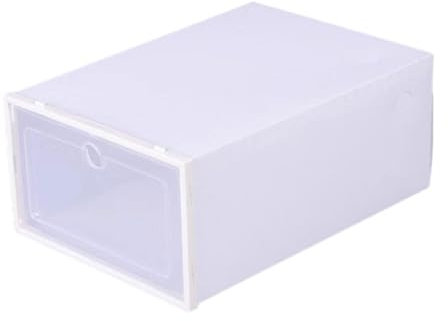 Gralara Boîte de Rangement de Chaussures, Organisateur de Chaussures en PP Épais, Bacs d'Exposition Démontable, Conteneurs, Boîte de Rangement de Placard pour Sandales/Escarpins/Baskets, Blanche