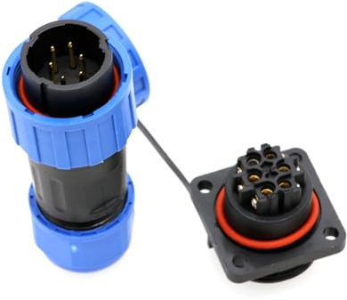 ZBLZGP TY20 Connettore impermeabile aviazione a 6 pin 5A senza saldatura, presa maschio femmina per cavo a scollegamento rapido, connettore a vite a crimpare per paratia, per saldatura elettrica