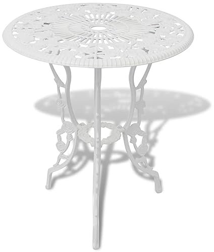 Homgoday 3-tlg. Bistro-Set Aluminiumguss Weiß Rasen, Garten Model42165