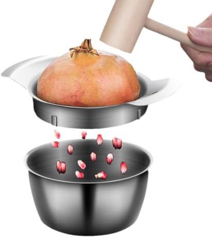 GHYJPAJK Pomegranate Peeling Tool Set,Pomegranate Deseeder Stainless steel Pomegranate Peeler With Bowl,Pomegranate Aril Removal Tool, Pomegranate Seeder Peeling Tool, Easy Disassembly