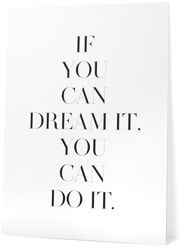 Papierschmiede® Bilder Home XXL Kunstdruck 40x50 cm Spruch Poster Zuhause Schrift Bild Wanddeko in schwarz weiß, Sprüche für Wohnzimmer Büro Küche, Dream and Do it