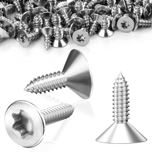 SWTYExt M3 Holzschrauben Torx 120 Stück Torx Schrauben 3x10mm Spanplattenschrauben Edelstahl V2A Selbstschneidende Holz Blechschrauben Senkkopf Schrauben Vollgewinde für Befestigungselemente